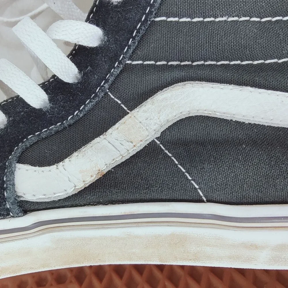 Vans Sk8-Hi Black White High Top Skate Shoes Sneakers, 8(M) 9.5(W)